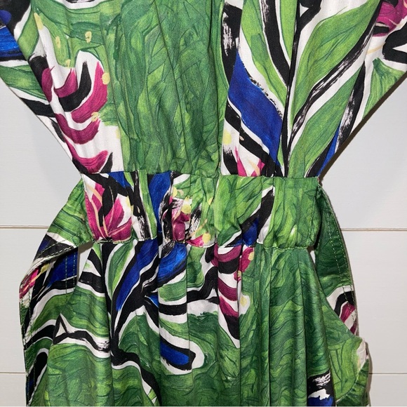 Aje Zorina Native Gumnut Green Floral Tie Midi Dress Womens Size 8 - Picture 6 of 15